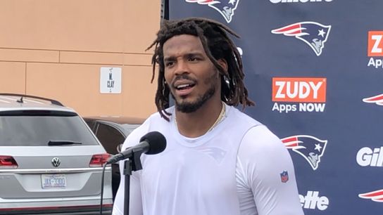 Video: Cam Newton on his loyalty post, Eagles practice and not yet being named starter taken at NovaCare Complex (Patriots)